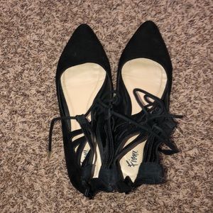 Black pointy flats